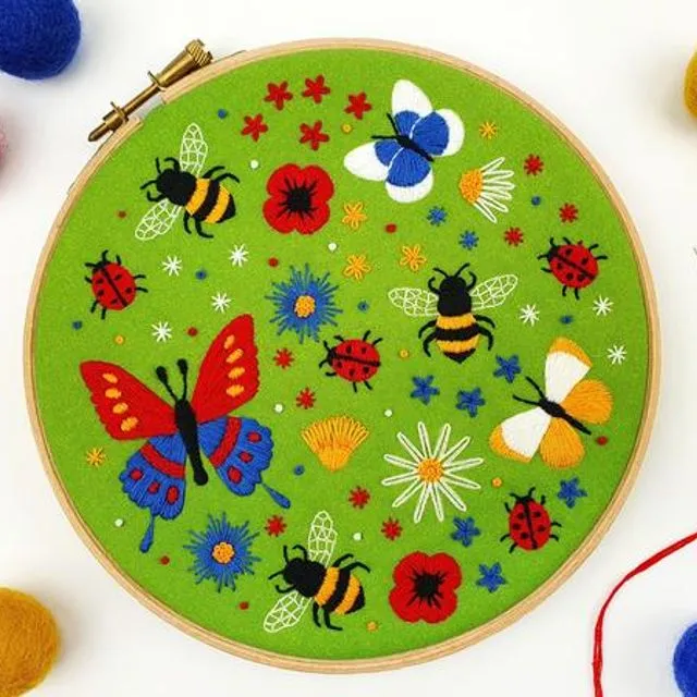 Butterflies and Bees Embroidery Craft DIY Kit