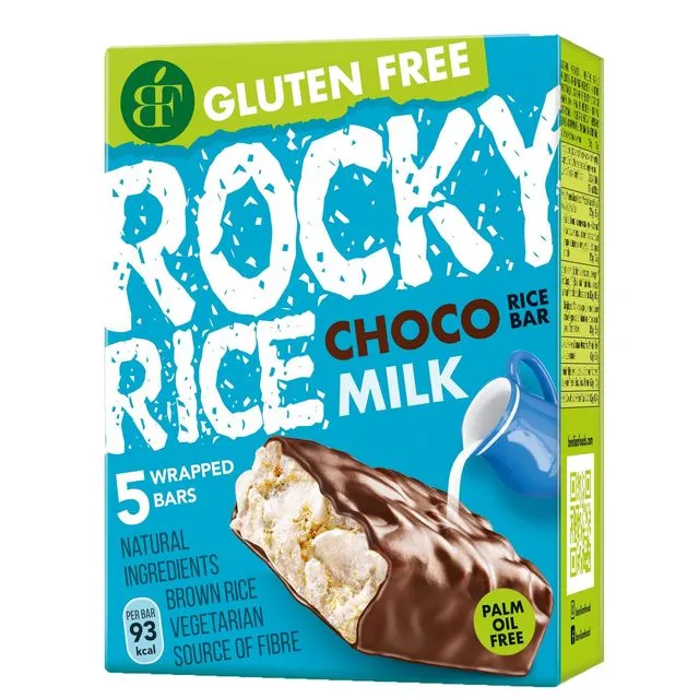 Box Of 5 Puffed Rice Bars / Rocky Rice Milk Chocolate (Pack of 10)