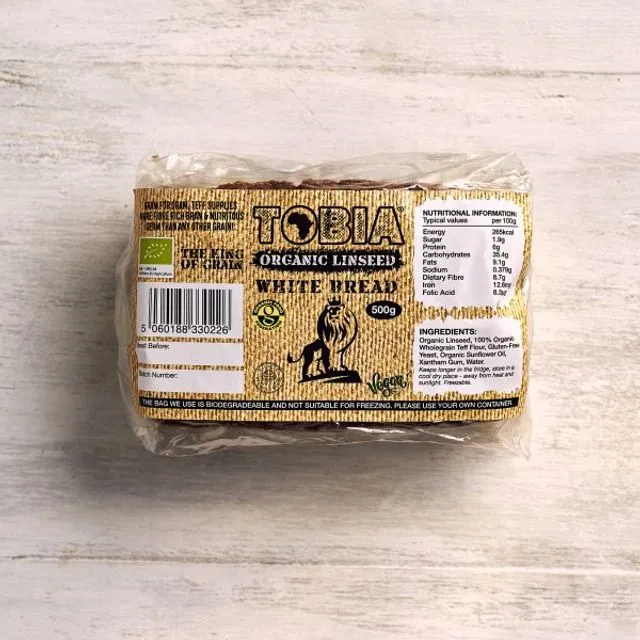 Tobia Organic Linseed White Teff Bread - 500g