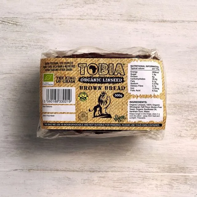 Tobia Organic Linseed Brown Teff Bread - 500g