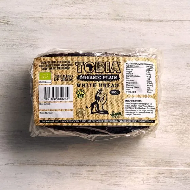Tobia Organic Plain White Teff Bread - 500g