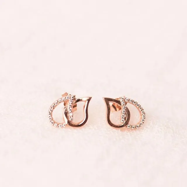 Maternal jewelry: Zirconia earrings Pink gold