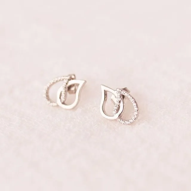 Maternal jewelry: Zirconia earrings Silver