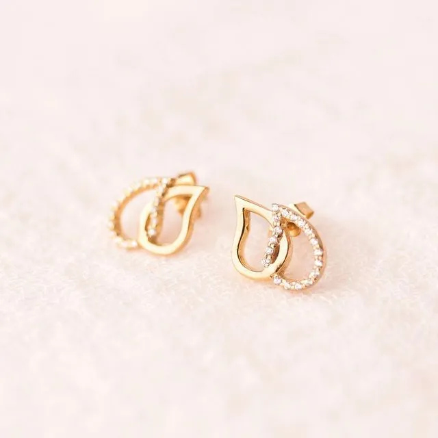 Maternal jewelry: Zirconia earrings yellow gold