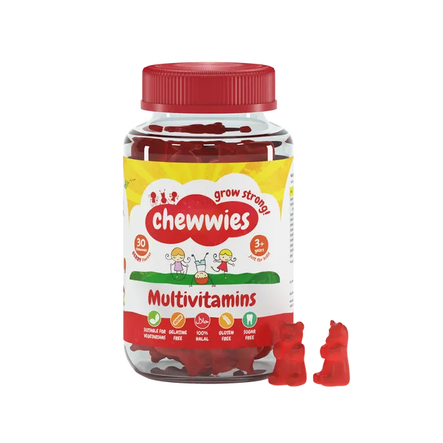Chewwies Multivitamin - Chewable Vegan Gummies- Gelatin Free, Sugar Free, Halal & Gluten Free, Non-GMO - for Adults and Children Packed with Essential Vitamins and micronutrients (30 Day Supply)