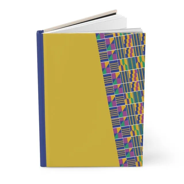 A5 Journal Notebook - Kente Blue | Hardcover Matte, Gift, Ghana Kente