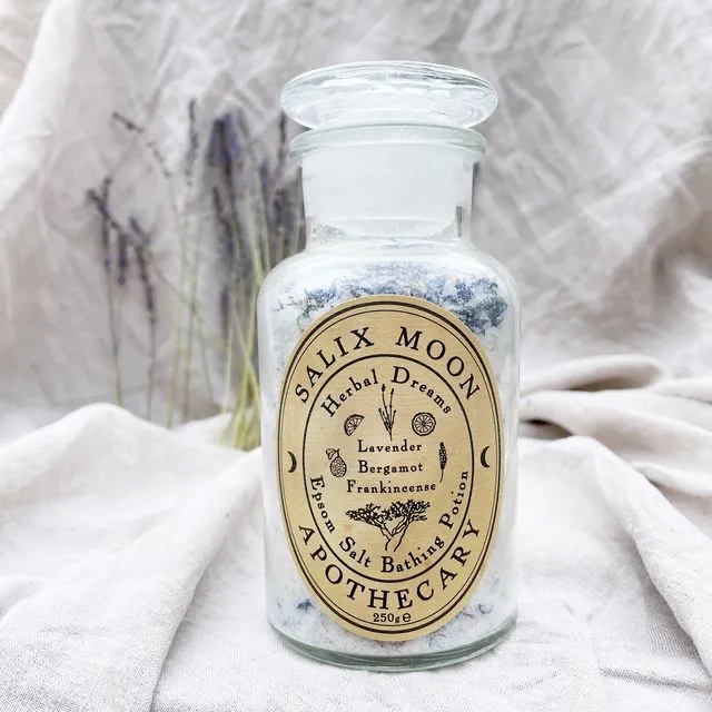 Lavender Epsom Bath Salts with Frankincense & Bergamot | Calming Bath Soak | All Natural | Sleep Aid | 250g & 500g | Refills available