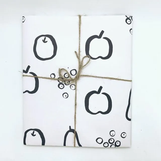 Apples and Pears Recycled Wrapping Paper