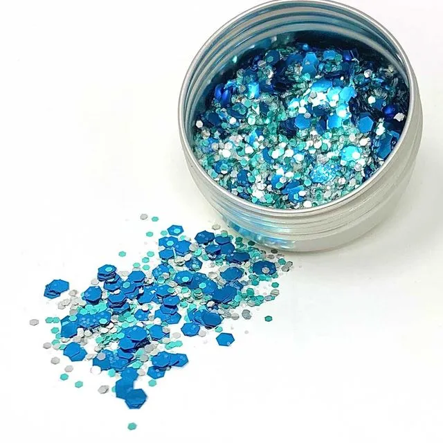 High Shine Range of Biodegradable Glitter - Blue Unicorn