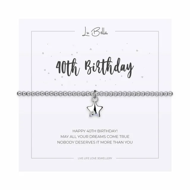 40th Birthday Sentiments Bracelet | Jewellery Gifts For Women