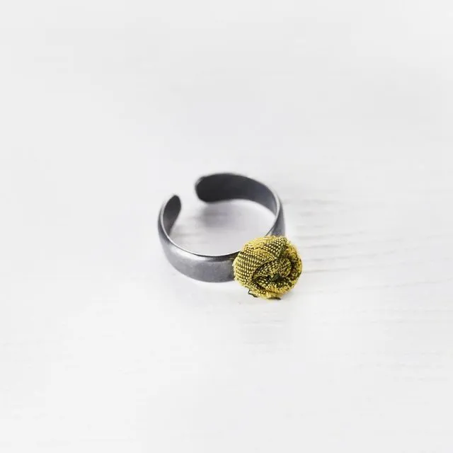 Adjustable Flower Ring S - Silver 925 (Gold)