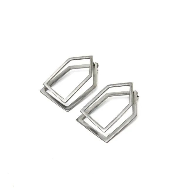 Home Ear Jacket Earrings - Sterling Silver Platinum-Plated