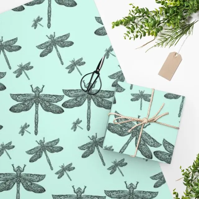 Luxury Gift Wrap - Dragonfly - Wrapping Paper | Christmas, Birthday, Mothers, Fathers Day, Craft, Scrapbook, Journal