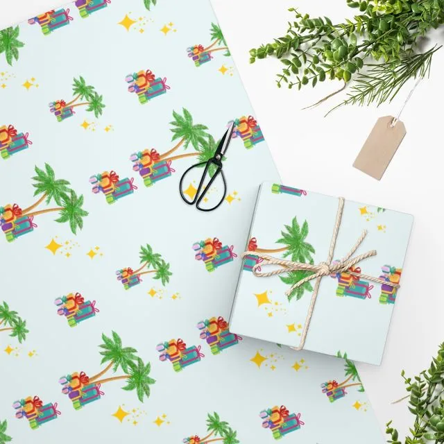 Luxury Gift Wrap - Gift Palm Oasis - Wrapping Paper | Christmas, Birthday, Kids, Children