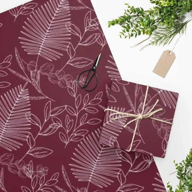 Luxury Gift Wrap - Wine Leaves - Wrapping Paper | Christmas, Birthday, Mothers, Fathers Day, Craft, Scrapbook, Journal