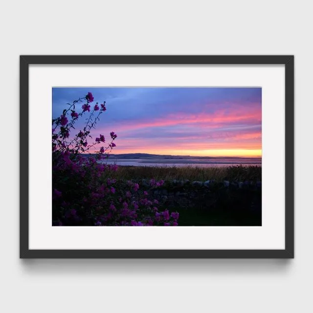 Holy Island Sunset Mounted & Signed Print (30x40cm finished size - no frame) - Pack of 6