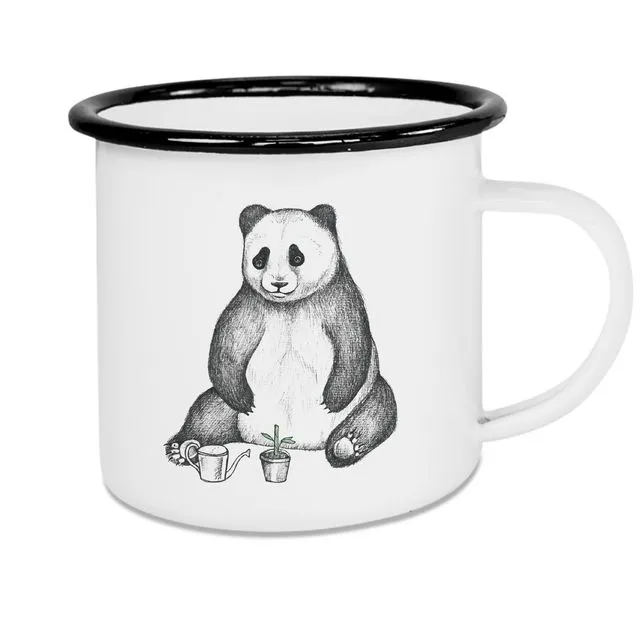 Ligarti Enamel Cup | Hand finished | Design Mug | Panda - 300ml