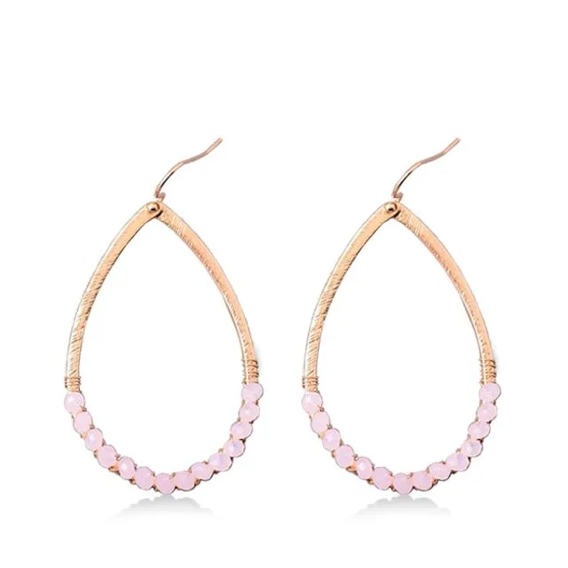 Baby pink teardrop earrings