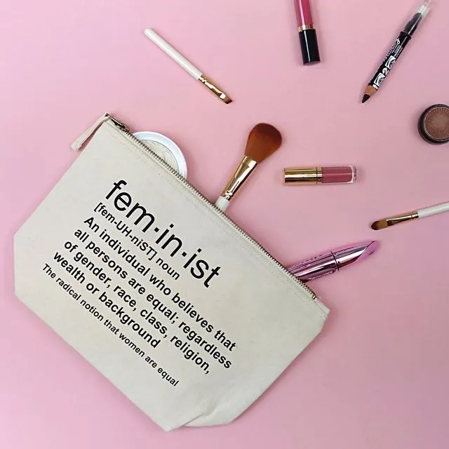 Feminist Quote Canvas Makeup Bag - Natural (Pack of 10)