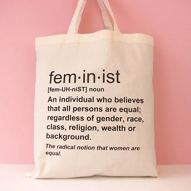 Feminist Quote Tote Bag - Natural (Pack of 10)