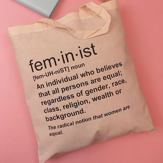 Feminist Quote Tote Bag - Gray (Pack of 10)