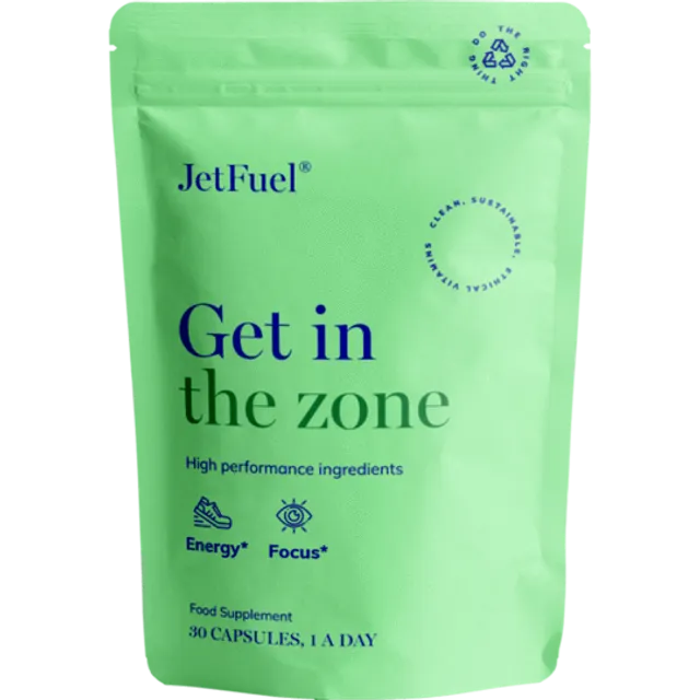 JetFuel Get in the Zone Vegan Filler-Free Supplements 30 Capsules Per Pack, 10 Pack