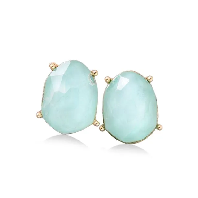 Diamond mint sparkle earrings