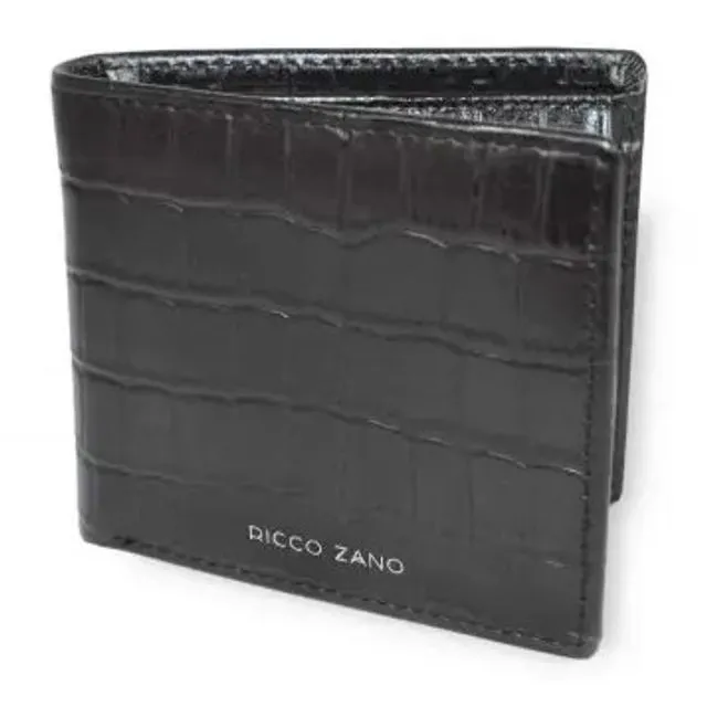 OTAVIO Black Croc Wallet