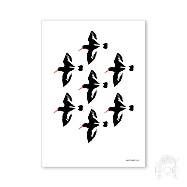 Oyster Catcher Repeat Print