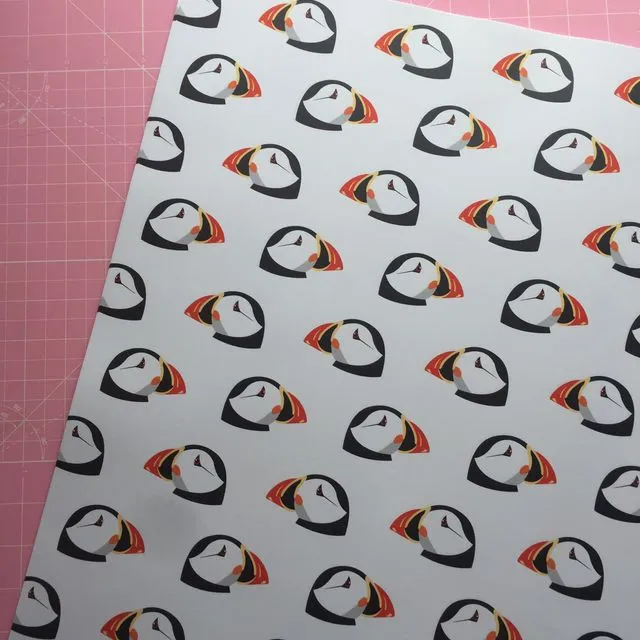 Puffin Repeat Pattern Wrapping Paper