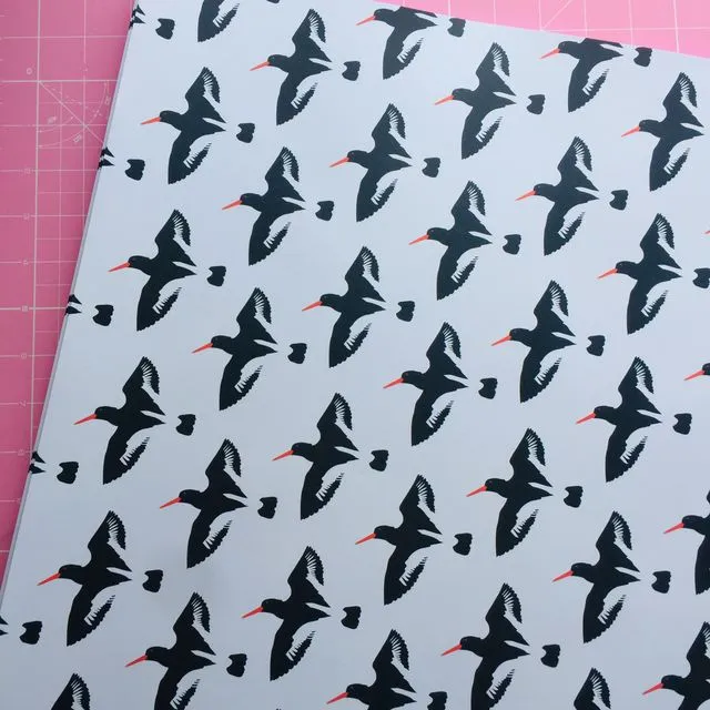 Oyster Catcher Repeat Pattern Wrapping Paper