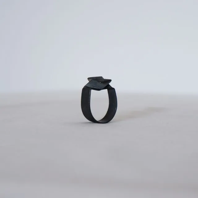 Origama Black Ring
