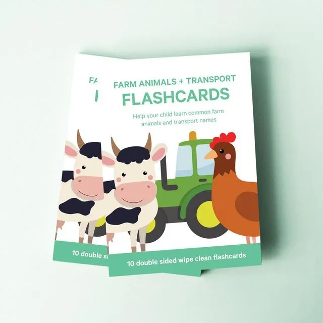 Farm Animal Flashcards | Transport Flashcards For Baby & Toddler
