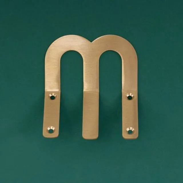HIERO Solid Brass "M" Letter Hooks
