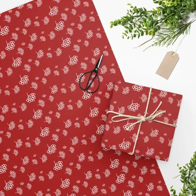 Luxury Gift Wrap - Berry, Red - Wrapping Paper | Christmas, Mistletoe