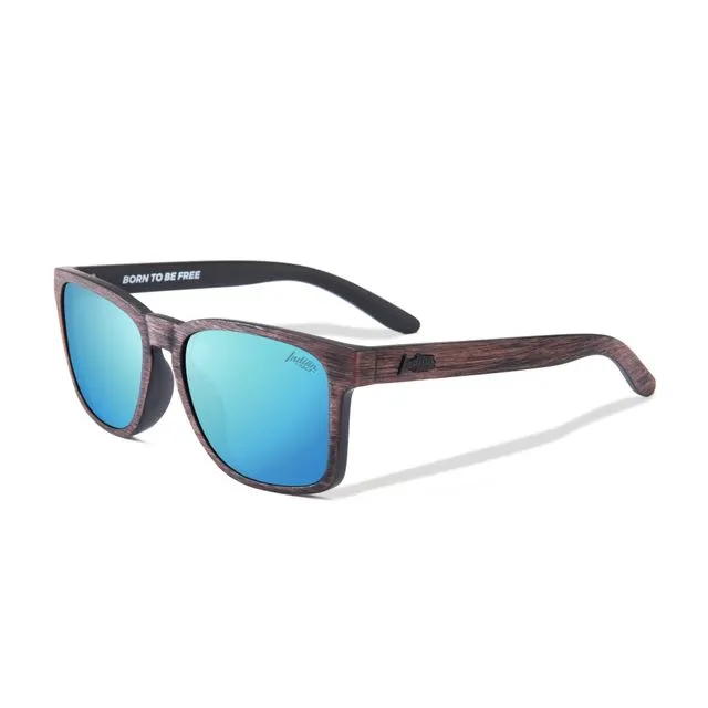 Free Spirit Wood / Blue Sunglasses