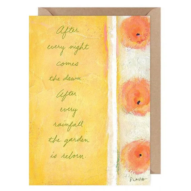 After Every Night ....Flavia Card by Flavia Weedn 100% Cotton  Tree Free Made in Switzerland  0101-0007