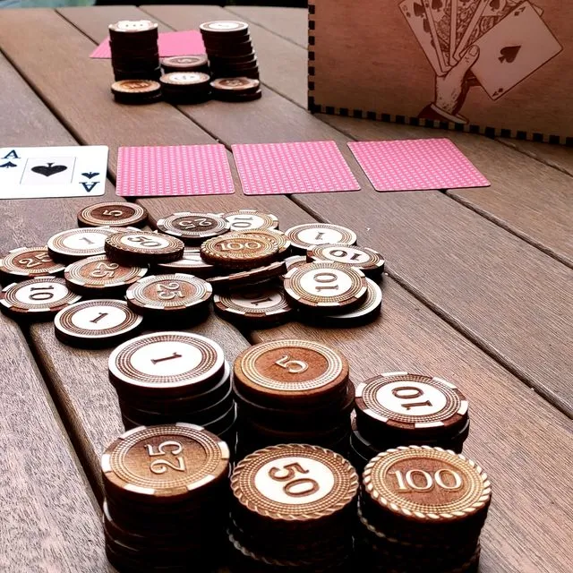 Wooden Poker Chips - With Wood Box - Unique Wood Chips - Housewarming Gift