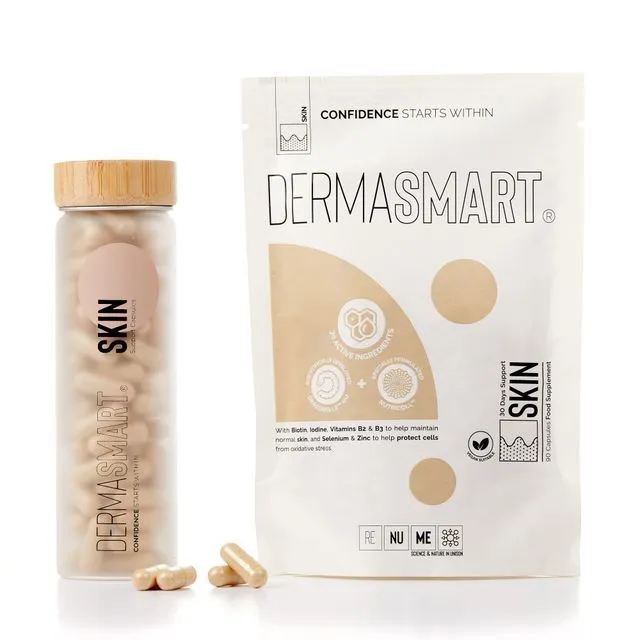 Bundle of DermaSMART Skin Support Supplements 90s refil pouch x 3 & 1 x bottle kit (D2C)