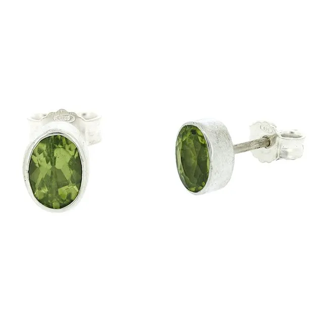 4mm Oval Studs in Peridot and Sterling Silver (Copy)