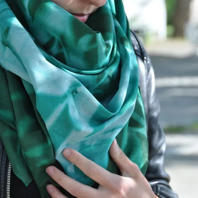 Lexie Leaf Scarf. Cotton & silk. Natural and soft.