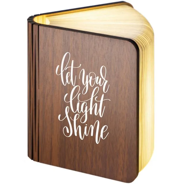 "Let your light shine" Wooden Folding Magnetic LED Book Lamp Small