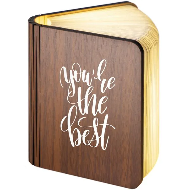 "You're the best" Wooden Folding Magnetic LED Book Lamp Small