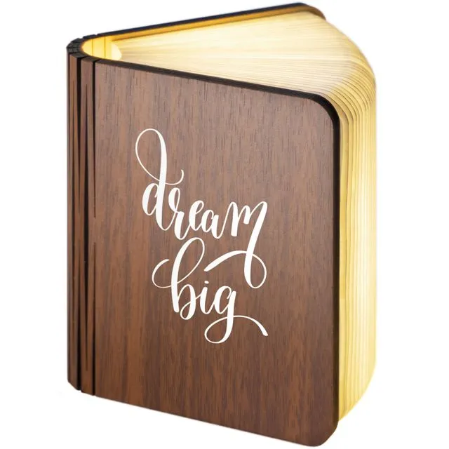"Dream big" Wooden Folding Magnetic LED Book Lamp Small