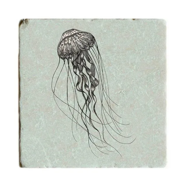 Ligarti Natural Stone Coaster | Design Tile | Jellyfish