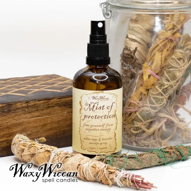 Mist of protection- white sage and lavender Wiccan smudge spray 100 ml