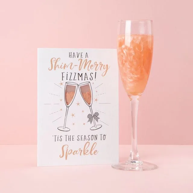 Shimmer for drinks greetings card - Have a Shim-Merry Fizzmas!