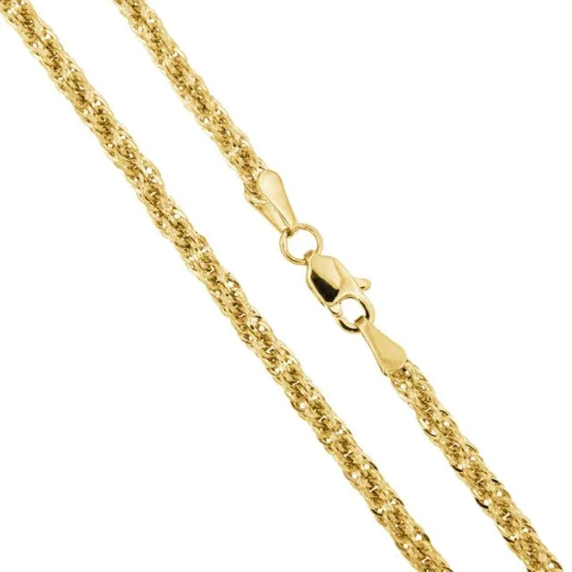 9ct Yellow Gold 2.66mm Width Rope Chain Necklace 18"