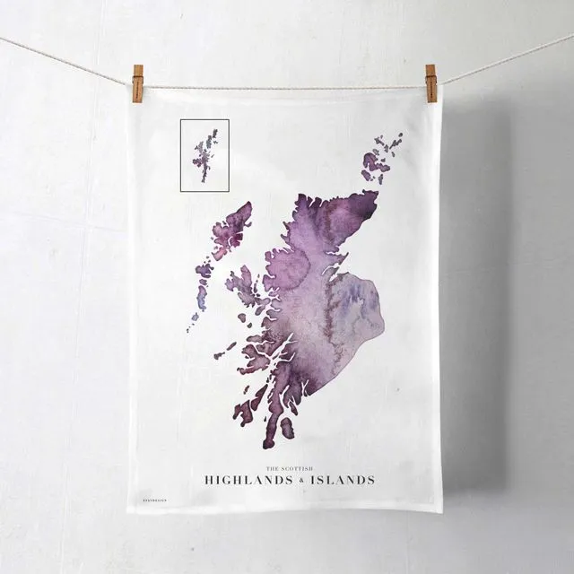 Scottish Highlands & Islands Organic Cotton Tea Towel