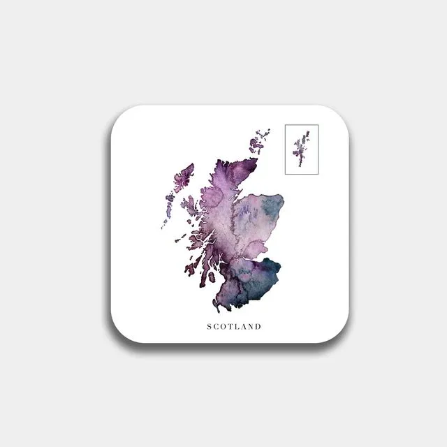 Scotland Watercolour Coaster - Purple
